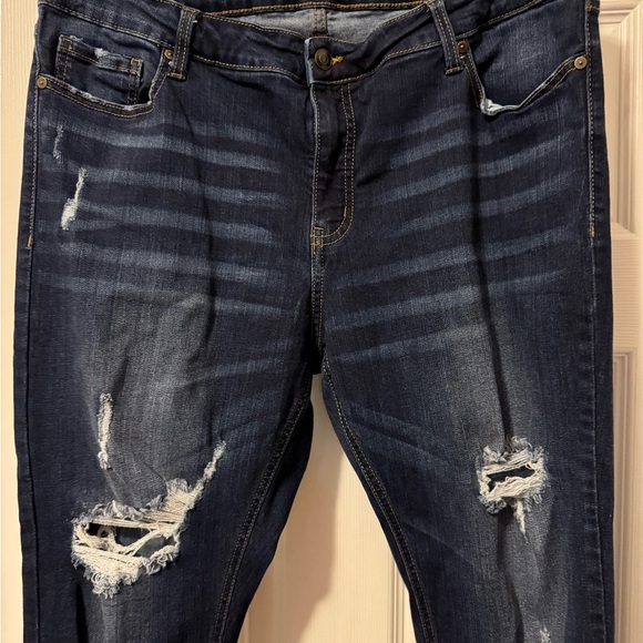 Fashion Nova Blue Skinny Distressed Jeans - Picture 5 of 12
